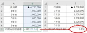 IRR関数の使い方